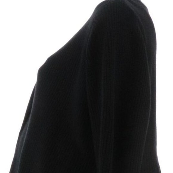 NWT ISAAC MIZRAHI SHAKER STITCH BUTTON FRONT PEPLUM CARDIGAN SWEATER BLACK XXS - Picture 3 of 12